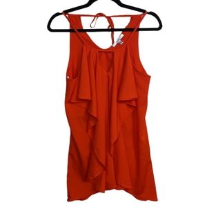 Papaya Red Ruffle Top 🍒✨